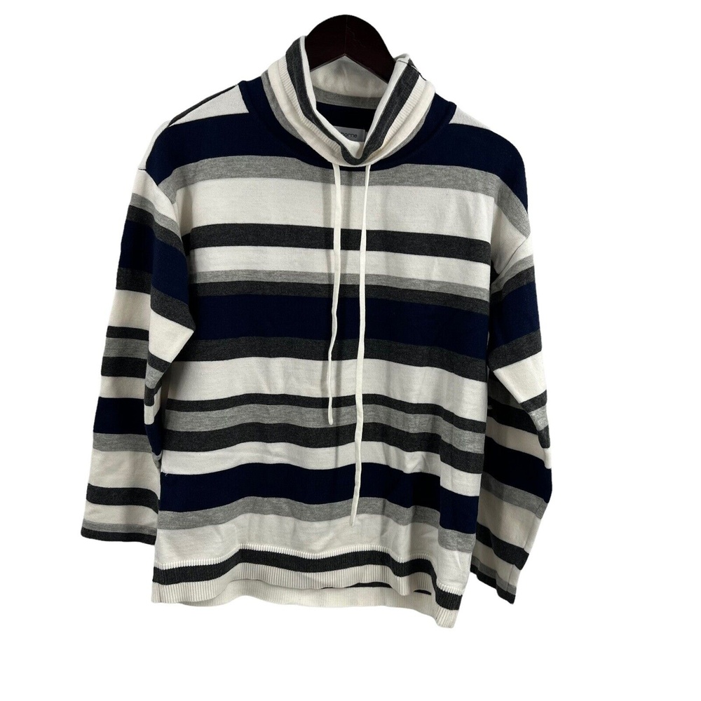 Liz Claiborne Womens Sweater Stripe Cowl Neck Knit Size Small New